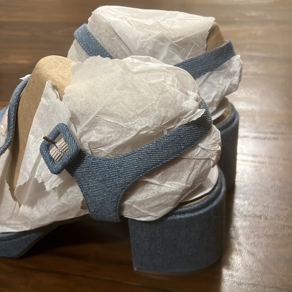 Lifestride Blue Denim Block Sandals Size 10 W - Picture 9 of 15